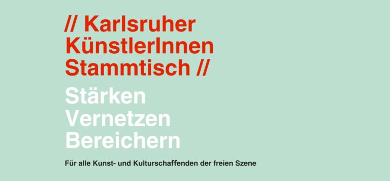 Text: Karlsruher KünstlerInnen Stammtisch. Stärken, Vernetzen, Bereichern.