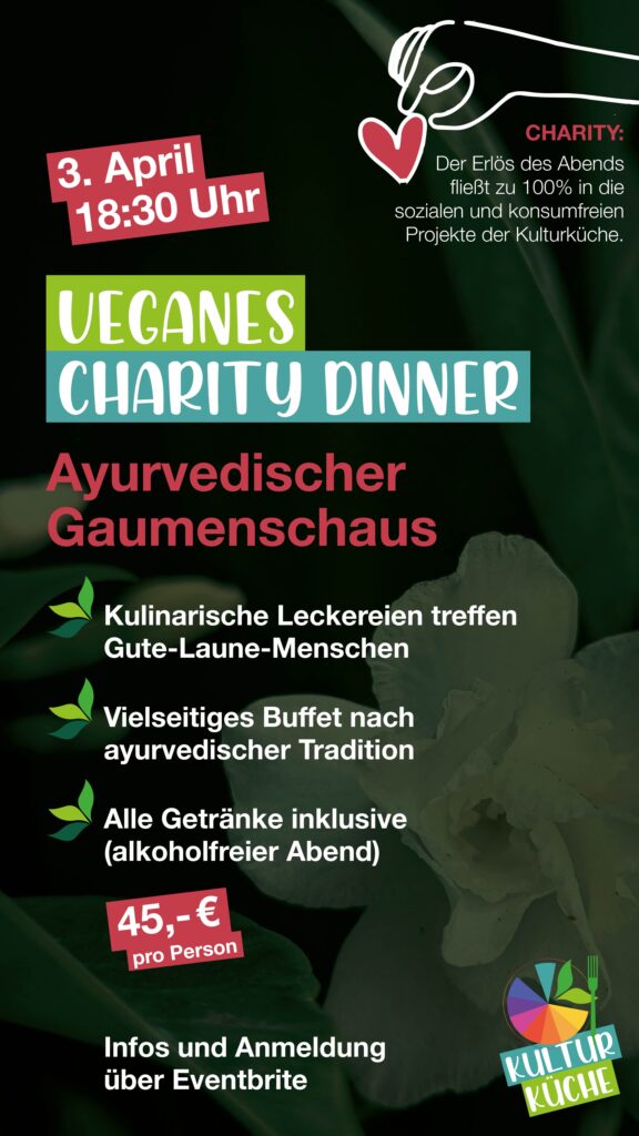 Flyer vom veganen Charity Dinner